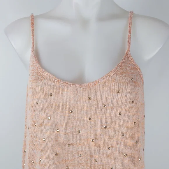 Crossroads Women's Top Size Large Orange Sleeveless Knit Round Hem Diamantes - Picture 3 of 14